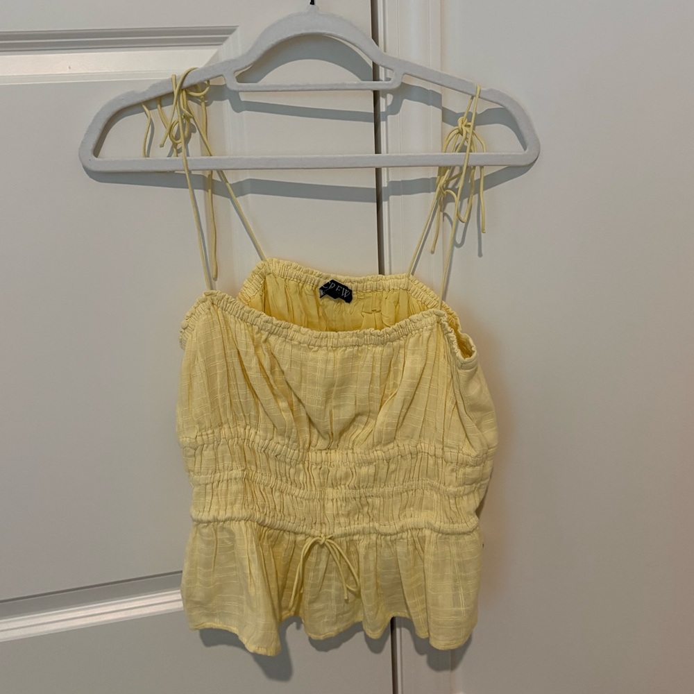 J. Crew Light Yellow Smocked Camisole